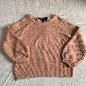 Alya ballon sleeve sweater with tie back. Size Small